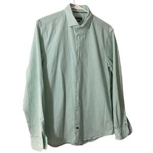 New Tommy Hilfiger Men's Tailored Slim-Fit Seersucker Shirt Size 40